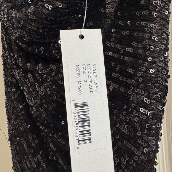 New w tag: REVOLVE x JAYGODFREY Baldwin Black Sequin Cowl Neck Mini Dress - Picture 4 of 4